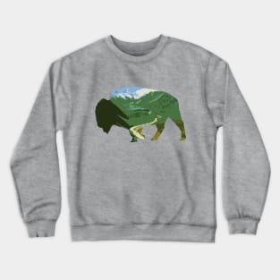 Montana Bison Nature Silhouette Crewneck Sweatshirt